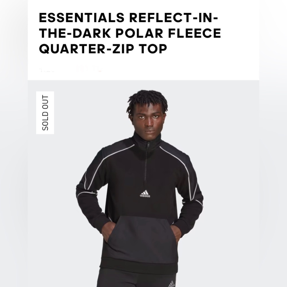 Adidas- New- Men’s medium Reflect in the dark fleece.